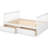 Full Over Bunk Bed With Storage Drawers In White - Solid Pine For Bedroom Utility Convertible Drawers, Size White, Wood Construction-1015177173-1015177174