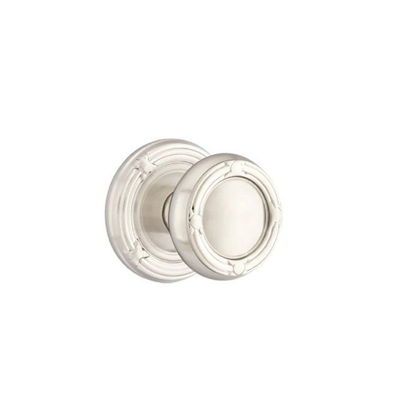 Ensemble de faux boutons Emtek avec ruban et roseau et bouton ruban et roseau, Nickel satiné