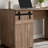 Home Office Desk One Cabinet Three Shelves Faux Barn Door On Metal Euro Hinges Modesty Panel-364959200