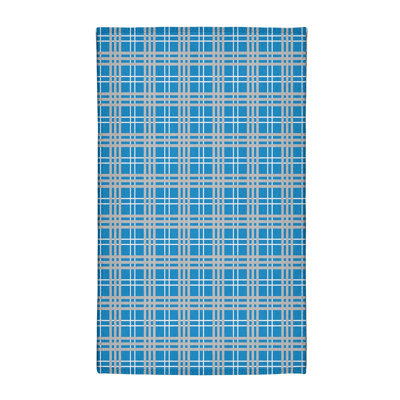 Tapis à carreaux bleu