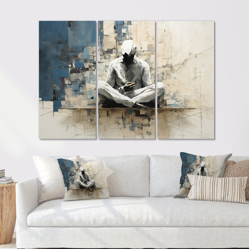 Grovetown - ensemble d'art sur toile de yoga, H 32 po x l 48 po x P 1 po