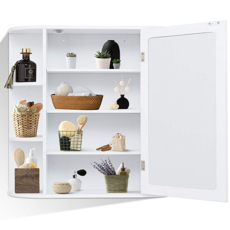 Surface Framed Mirrored Bathroom Cabinets with Mirror and 6