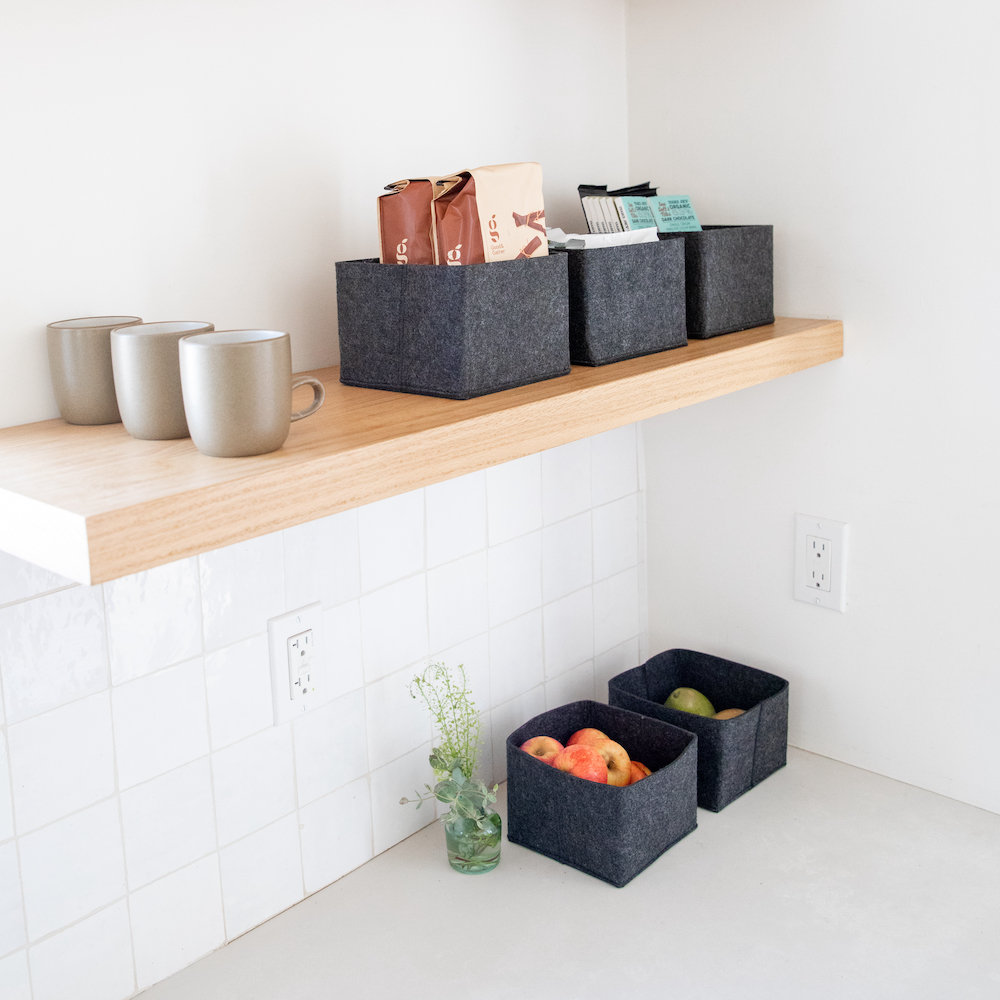 Flex Felt Wool Storage Bin, Black