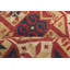 Petit tapis suédois rétro en laine à tissage plat rouge géométrique / bleu marine / beige 1 pi 10 po x 3 pi 5 po