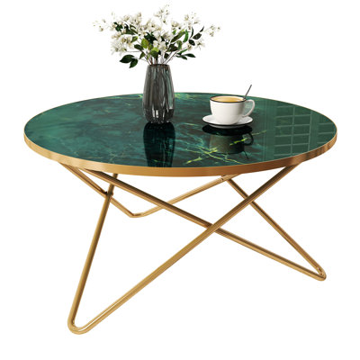 31.49“Modern Faux Marble Top Round End Table For Living Room, or Office