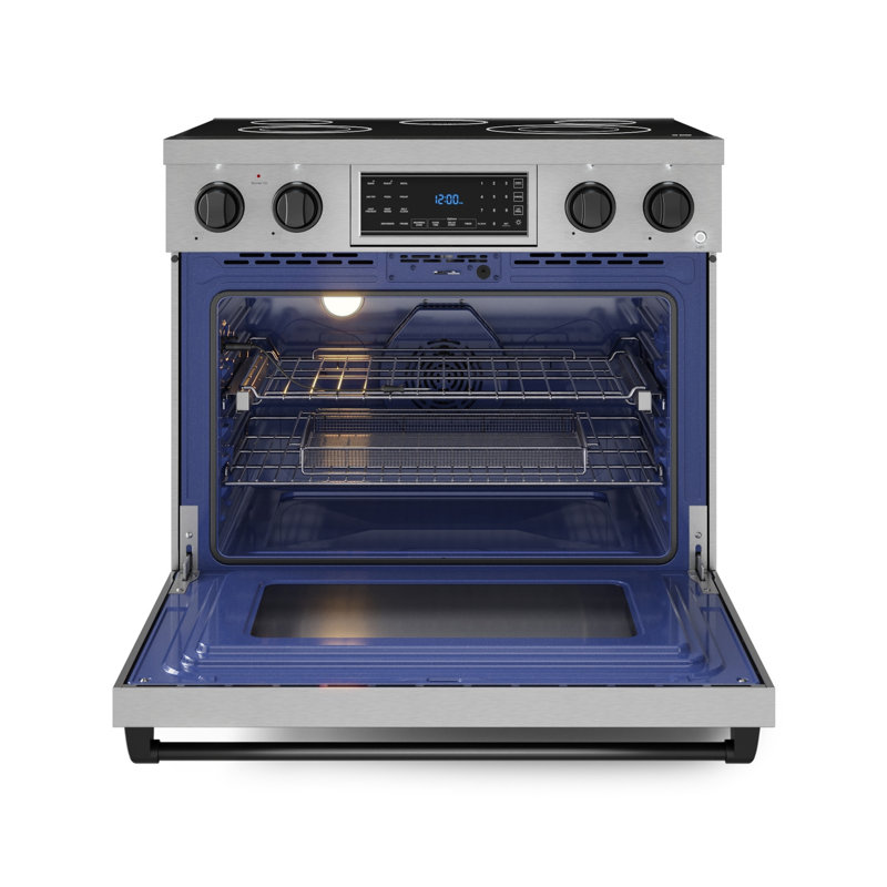 Cuisinière électrique professionnelle à panneau inclinable de 36 po Gordon Ramsay par THOR Kitchen , Acier inoxydable/noir