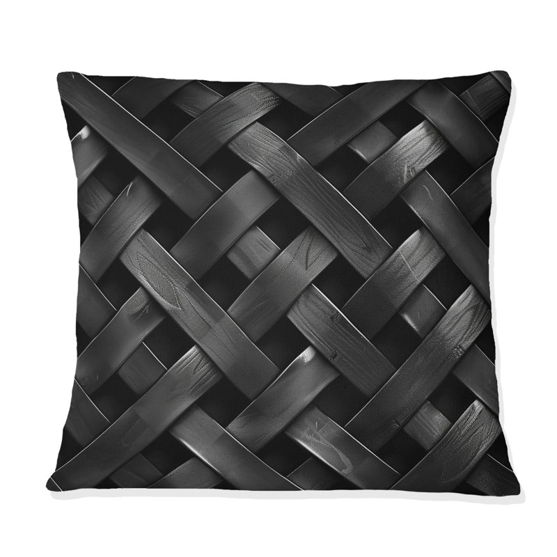 Coussin Black Midcentury Basketweave II - Midcentury, H 18 po x l 18 po