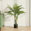 HOMCOM 120cm Artificial Palm Tree with 14 PEVA Leaves, Fake Plant, Green