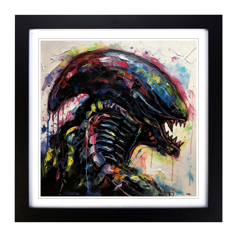 Single Picture Frame Print on Wood, Black