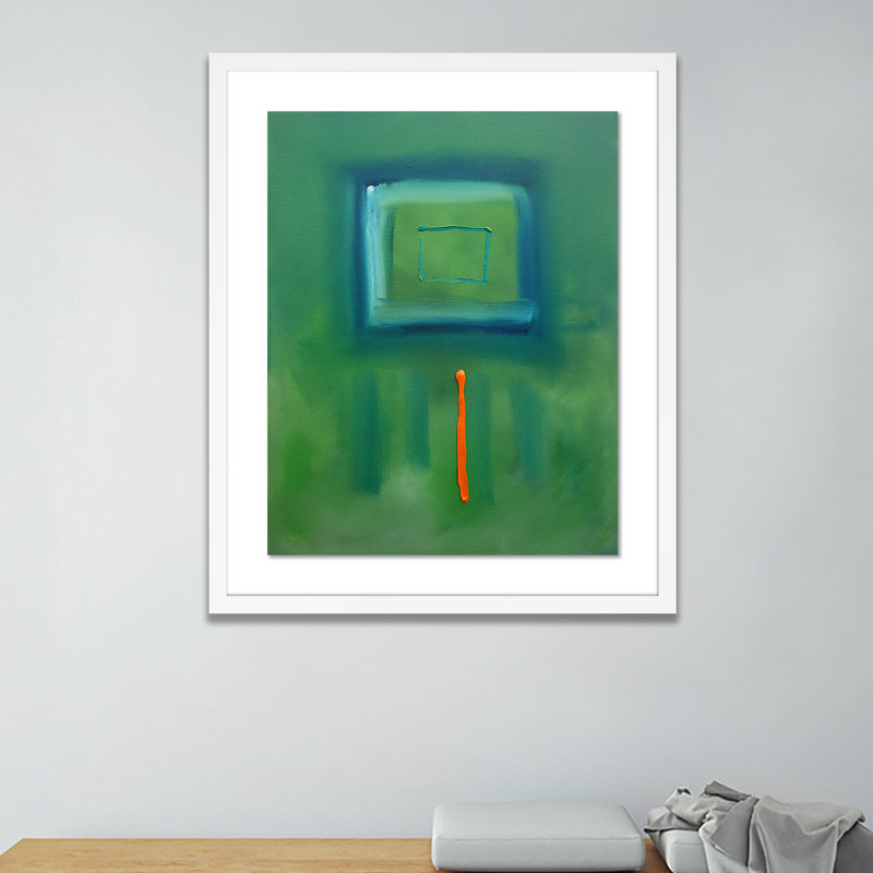 Green Souk Print by Charles Stuart, White, 60" H x 49" W x 2.5" D