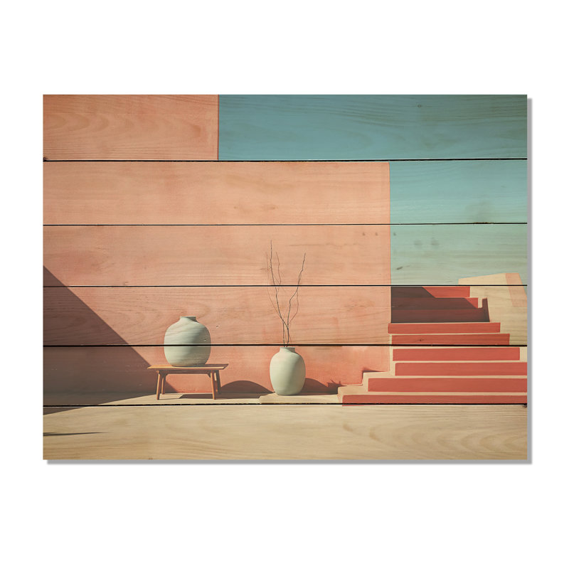 Pêche, minimalisme, formes discrètes, harmonie - minimalisme, art mural sur bois de pin naturel, H 10 po x l 20 po