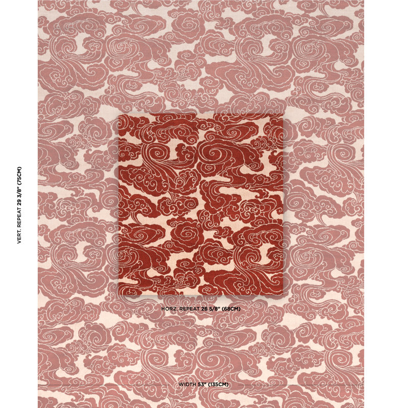 Sozan Velvet Fabric, Cinnabar
