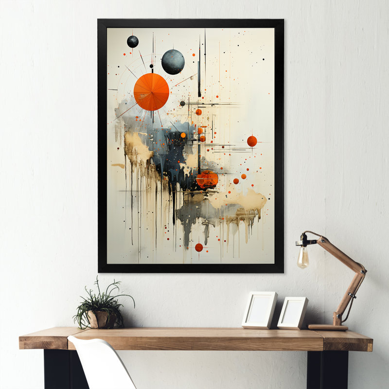 Minimalisme astrologie art discret - art mural abstrait salon_106461, H 32 po x l 16 po x P 1 po, Cadre photo noir