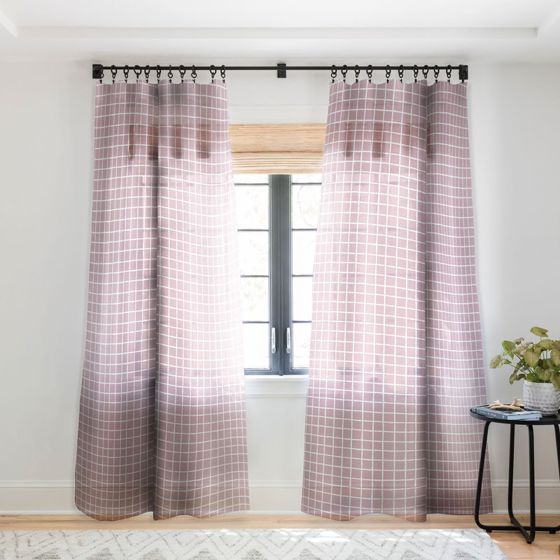 Brylen Sheer Curtain Pair, 50" W x 96" L, Pink Flare