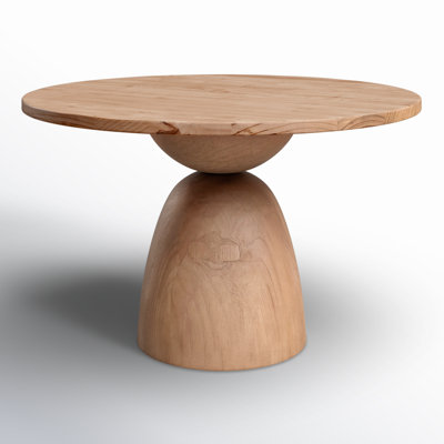 Saria Reclaimed Pine Round Modern Hourglass Bistro Dining Table
