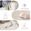 Tapis floral lavable à la machine à motif médaillon (beige)-2078034046