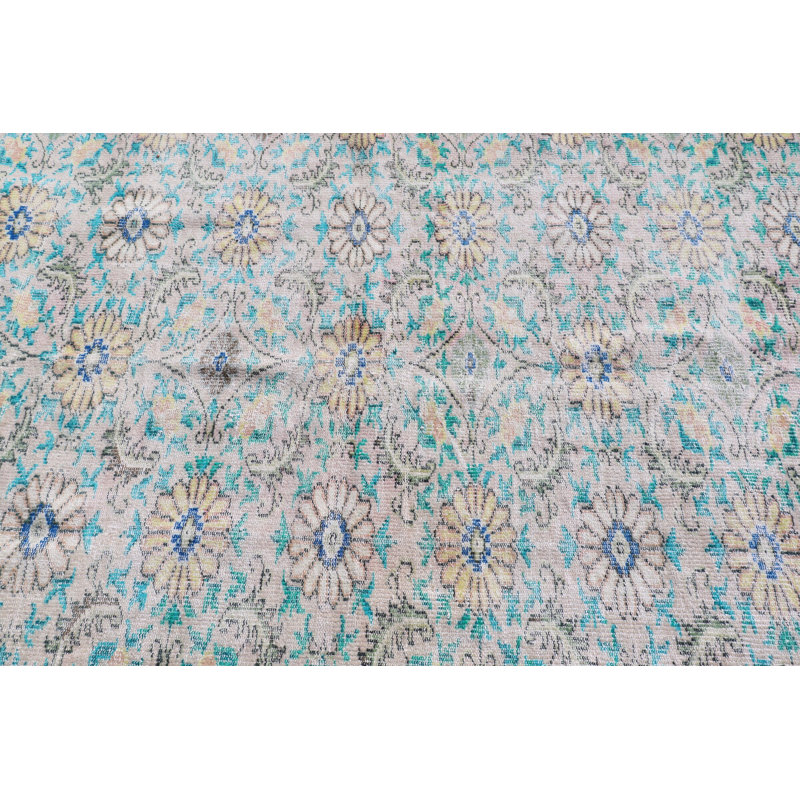 Tapis beige turc rétro: cadeau de décoration antique idéal pour la chambre de bébé ou la salle à manger