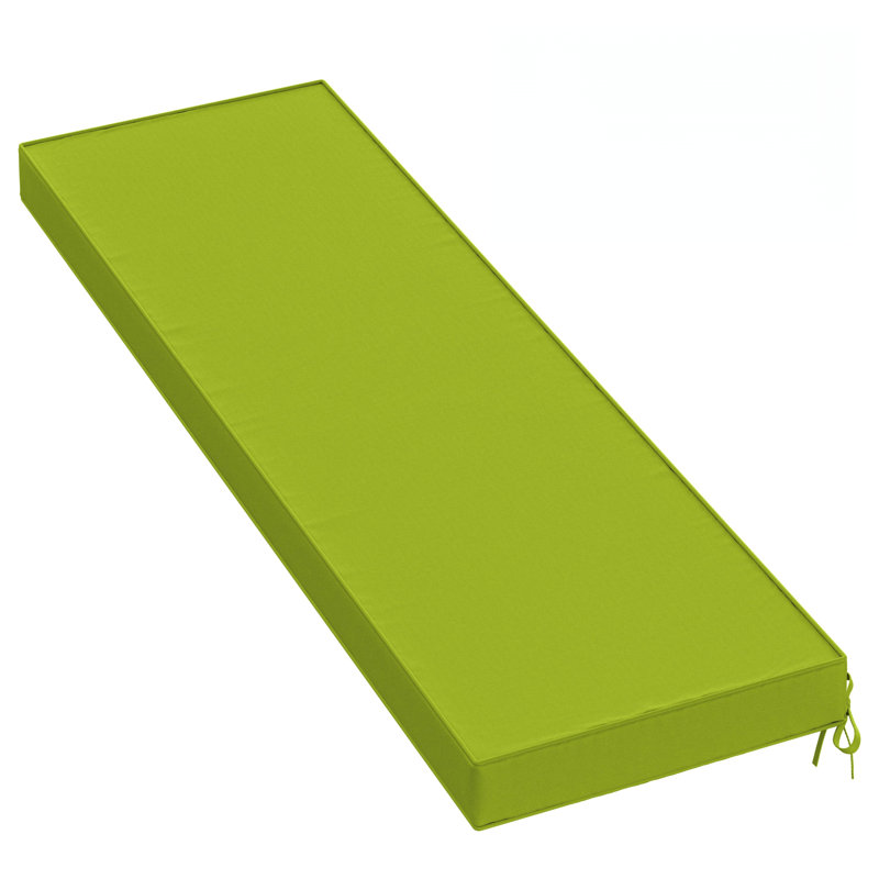 Coussin de banc d'extérieur 60 po x 18 po x 3 po Coussins de siège intérieur et extérieur, L 60 po x P 18 po, Vert gazon
