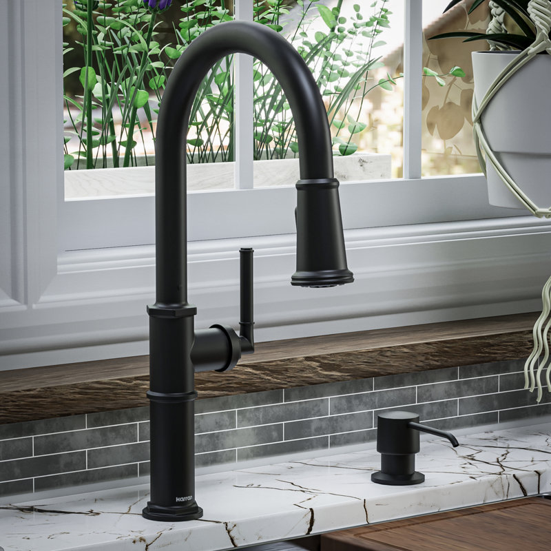 Karran Brampton Pull Down Kitchen Faucet, Matte Black