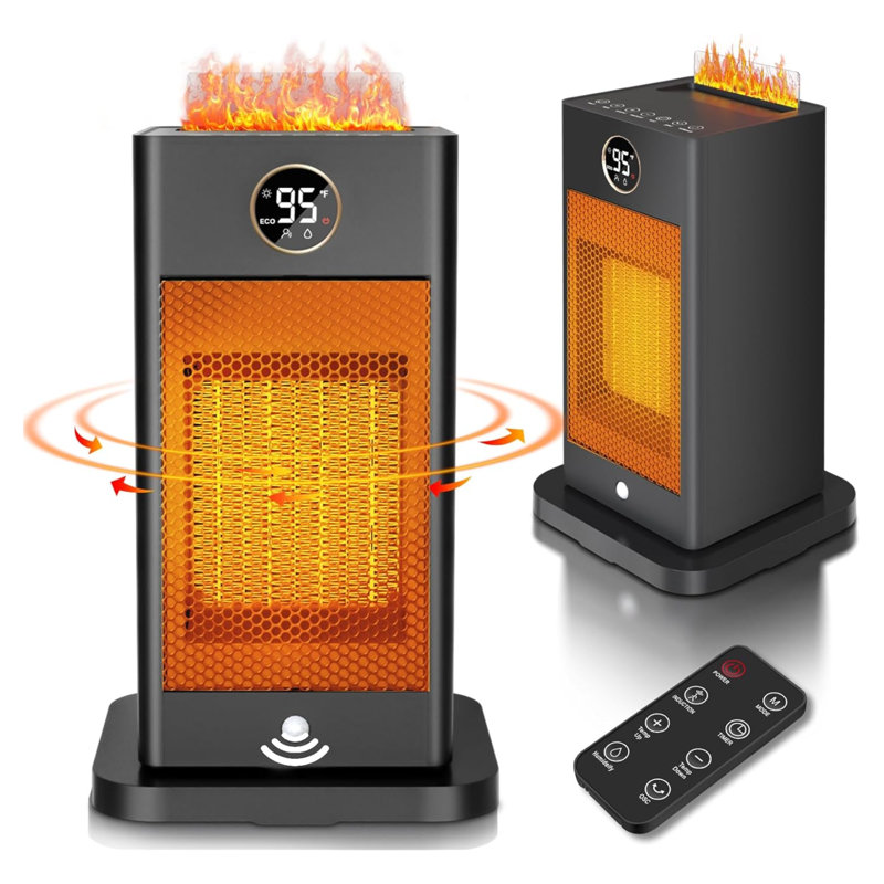 3-in-1 Space Heater With Humidifier, Motion Sensor And 3d Flame Effect 1500w
