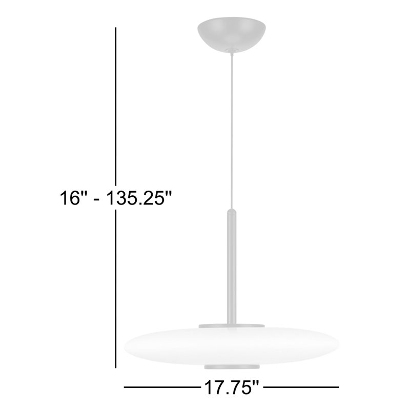Kyoto 1 - Light LED Pendant, Vintage Brass, Glossy Opal