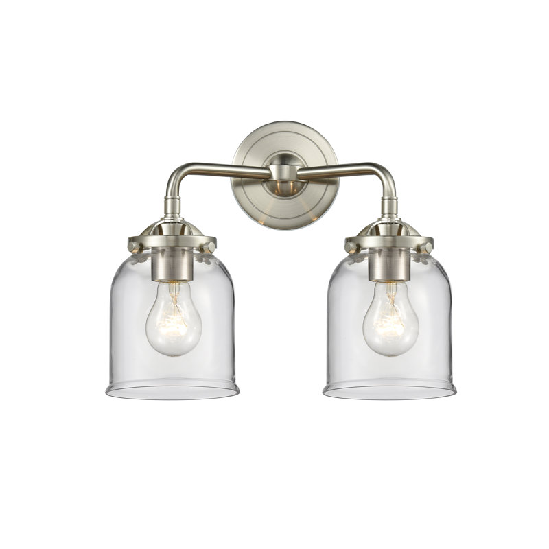 Éclairage pour meuble-lavabo 2 lumières bell Bonomo, Incandescent, Transparent, Nickel satiné brossé