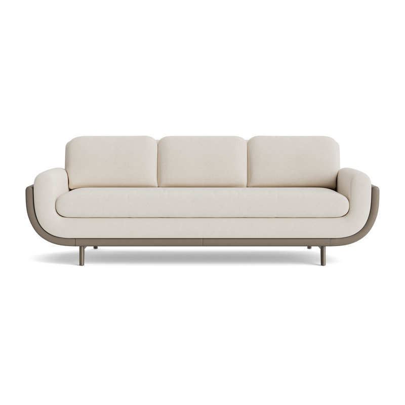 Regatta 100 Sofa, Boucle - Cream/Greenwich Leather - Pewter, Driftwood