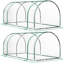 Set Of 2 Tunnel Greenhouses, 200x100x80cm Clear Grow House With Roll-up Zipped Door, Powder-coated Steel Frame, Plastic Cover For Outdoor Garden, Patio, Plant Protection