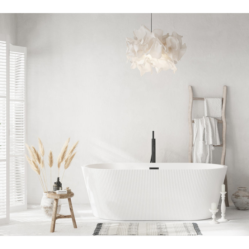 Baignoire 67 pouces avec garniture, Noir mat