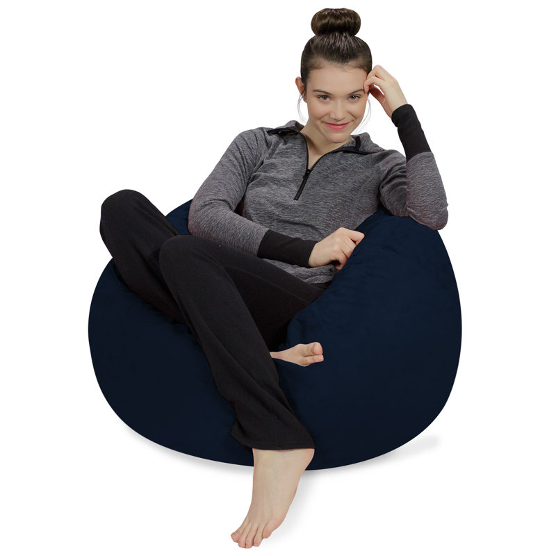 Bean Bag Chair - Plush, Ultra Soft - Shredded Memory Foam Filled 2 Ft Kids Bean Bag Chair Pouf - Stuffed Foam Filled Seat with Microsuede Cover  - Two Feet Bean Bag