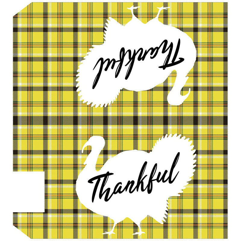 Couvercle de boîte aux lettres magnétique Thanksgiving Home, Jaune / Noir / Blanc, H 5 po x l 18 po