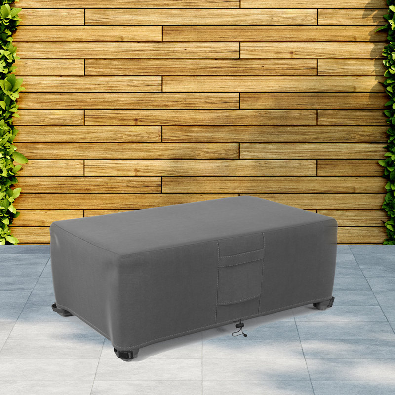 Housse pour table basse et table d'appoint de qualité supérieure - Housse résistante et respirante avec doublure en PVC résistant à l'eau, ourlet élastique réglable, sangles à fermeture par clic et bouches d'aération - Collection Goodman