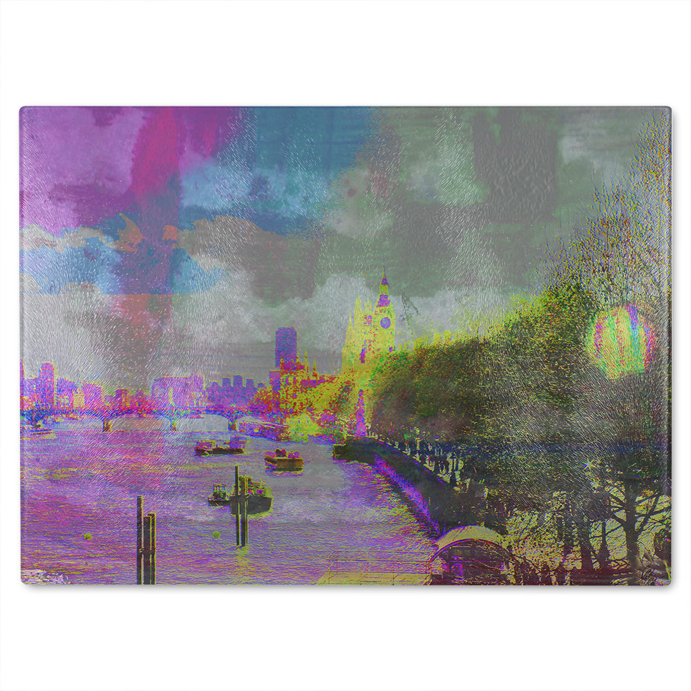 London Bridge View Glass Chopping Board