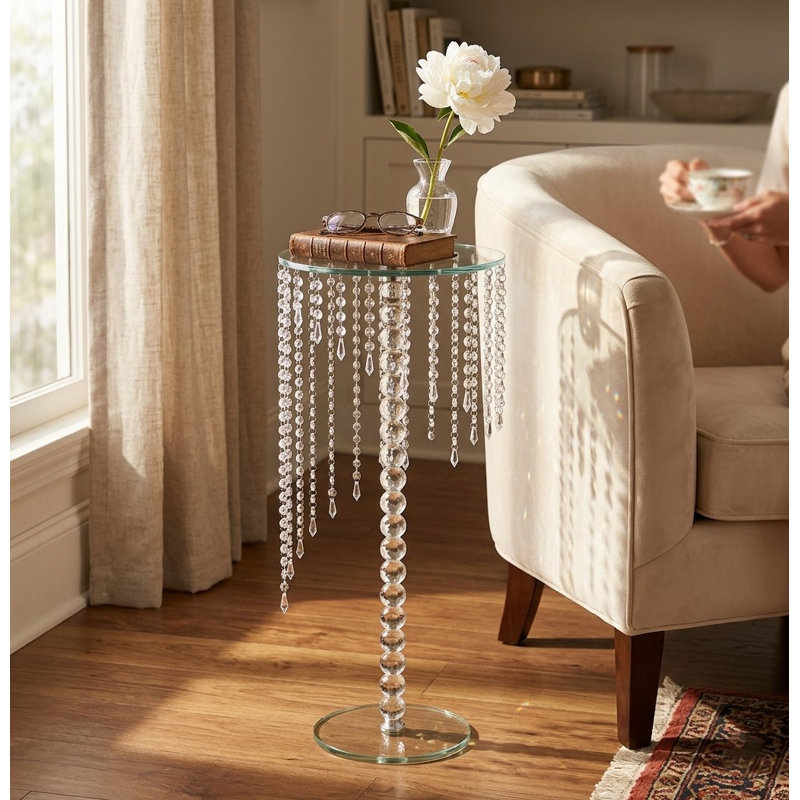 Glamorous Crystal Beaded Pedestal Display Stand