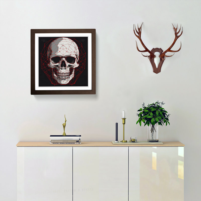 Skull Constructivism - Framed Print, Walnut