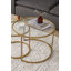 Ensemble de tables basses Modernes (2 pièces), doré, 23,6 po x 23,6 po x 16,9 po | Plateau en verre trempé de 0,16 po d'épaisseur | Pieds en métal robustes, parfaits pour le salon et le décor glamour, design élégant et élégant-806181982-806181981-818401635