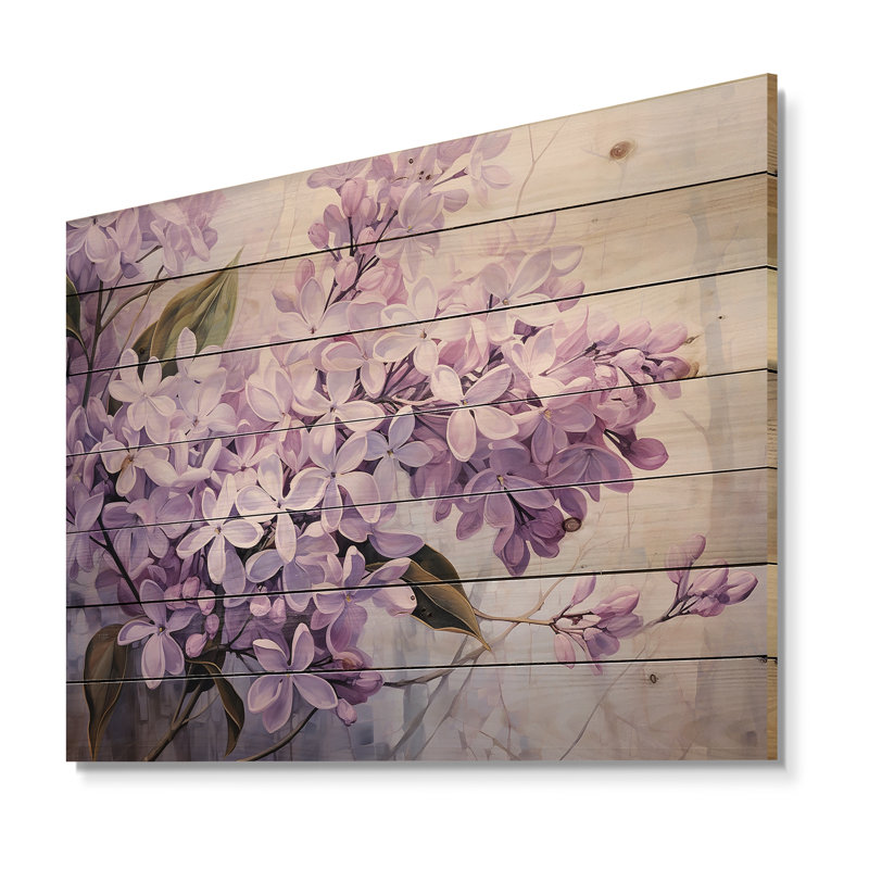 Pastel Lilac Dreams - lilas, art mural sur bois de pin naturel, H 30 po x l 40 po
