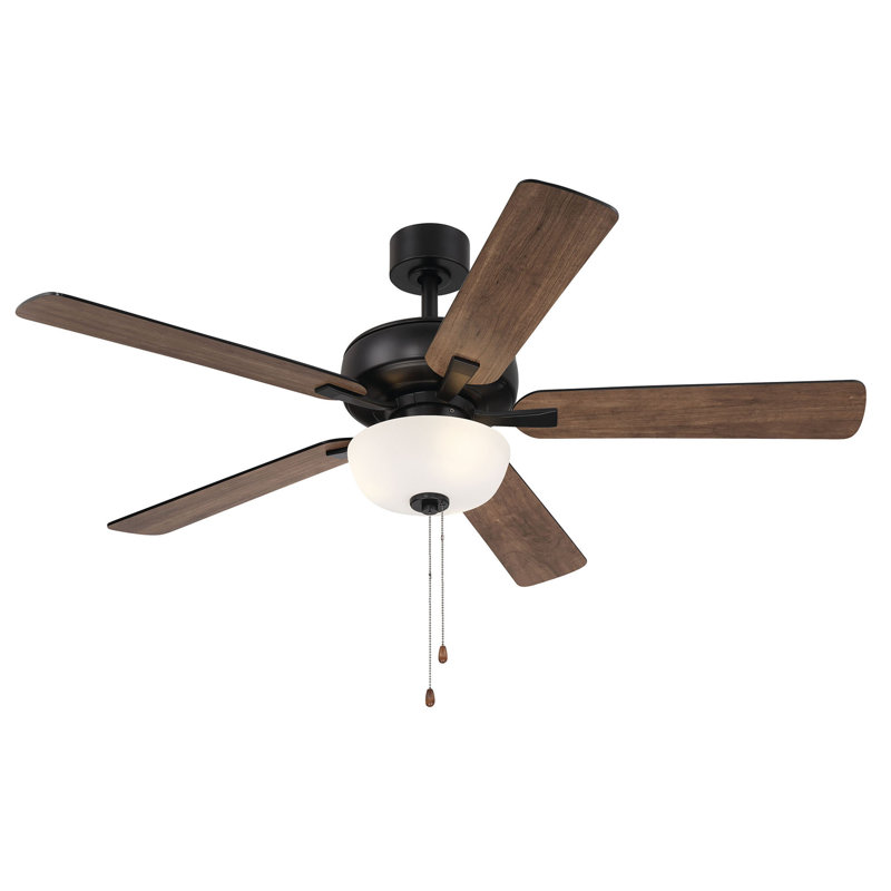 Kendleton 52'' Ceiling Fan with Light Kit, Matte Black