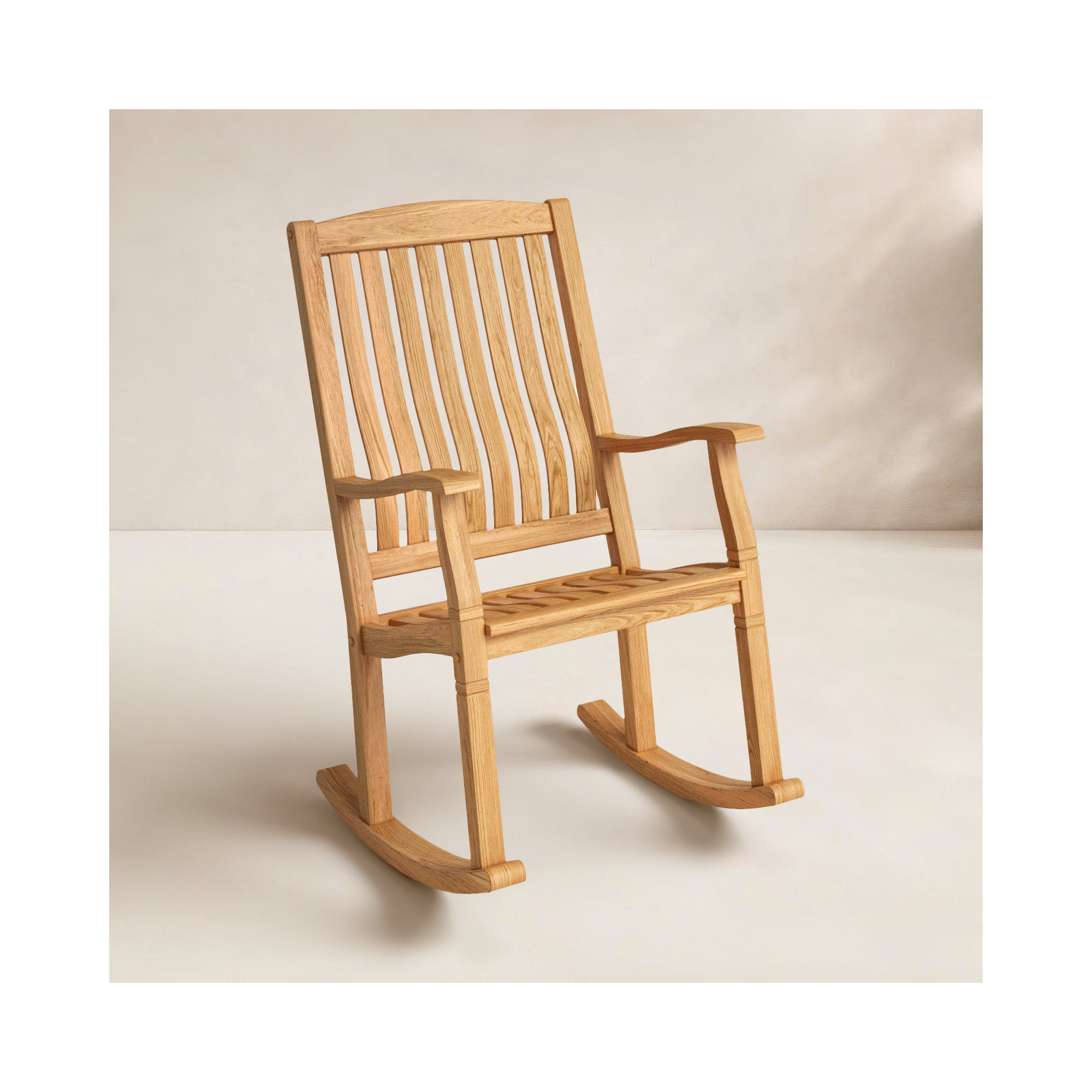 Adina Teak Outdoor Rocking Chair, Natural
