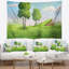 Tapisserie Schafer Green Garden avec motte et arbres-110970756
