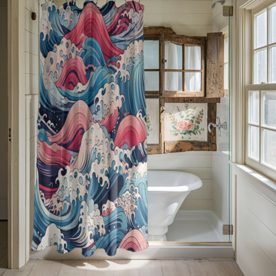 Japanese Tides - Premium Shower Curtain
