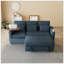 Canapé-lit 3 personnes pliable 3-en-1 avec table, ports USB et accoudoirs de rangement, tissu chenille de haute qualité-1603161899
