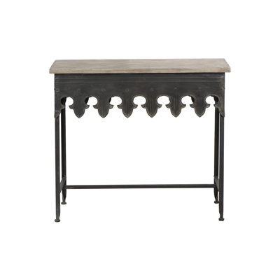 Console rustique en métal avec plateau en bois massif Deitra