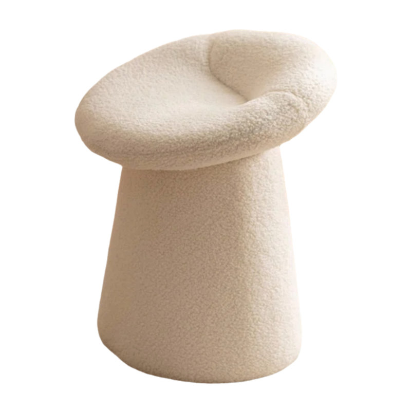 Tabouret décoratif en fer forgé blanc