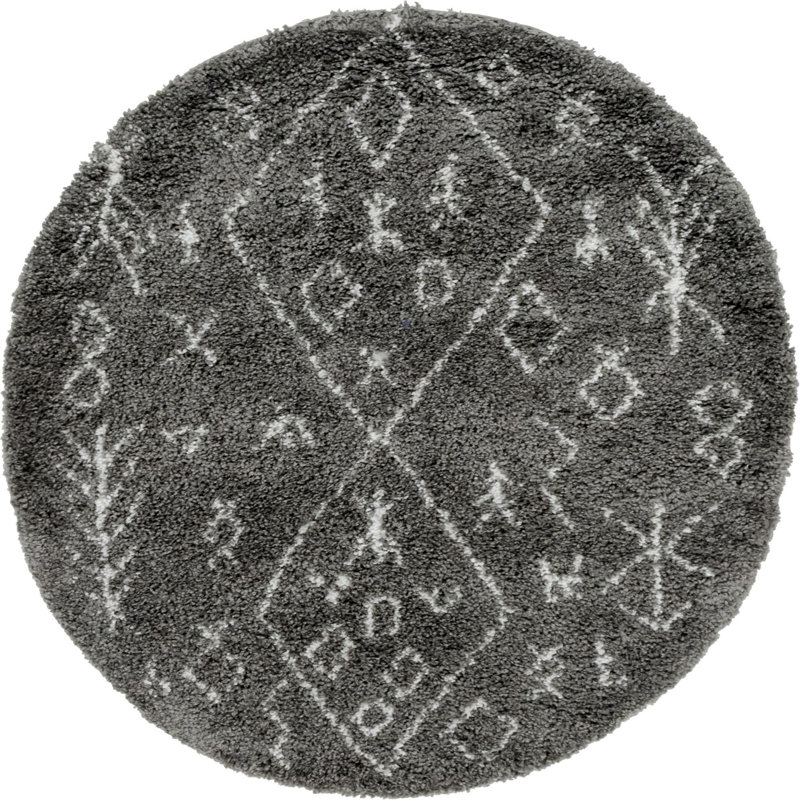 Paquette Geometric Shag Area Rug, Round 152cm
