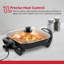 Poêle électrique antiadhésive avec couvercle en verre Holstein Housewares 12 pouces, 1400 W jusqu'à 424 ° F