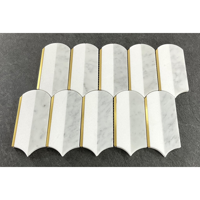 Carreau de mosaïque fantaisie pour mur et plancher 3,75 po x 6 po Water Jet