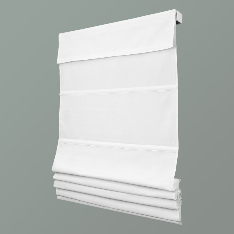Store romain blanc filtrant la lumière, L 30 po x L 64 po