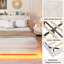 Lit flottant très grand - revêtement beige, charge intégrée-1878401309