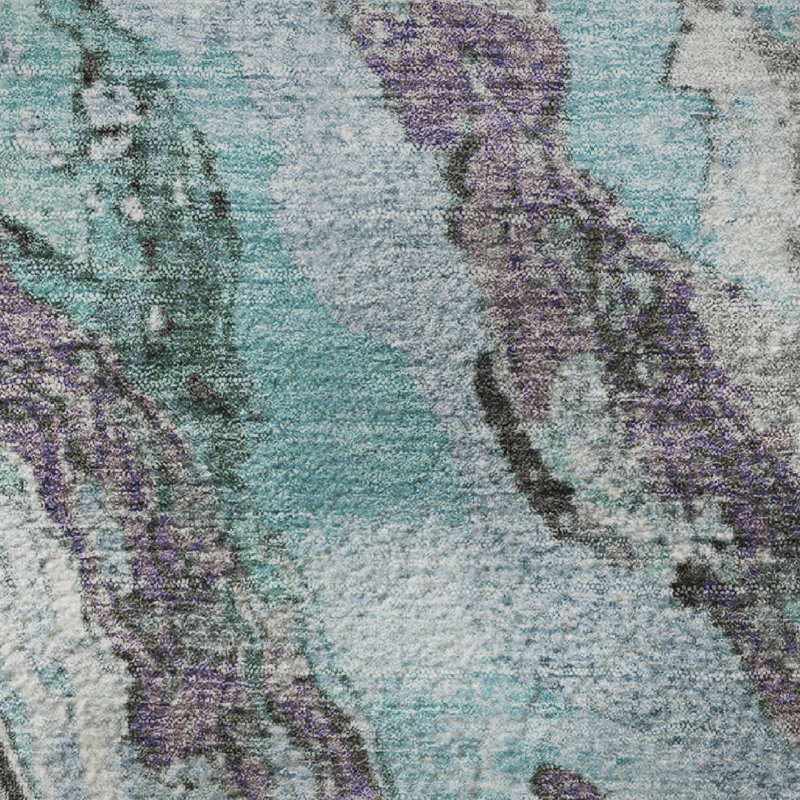 Premium Machine Washable Mayfield AMF1908 Abstract Rug, Round 8'